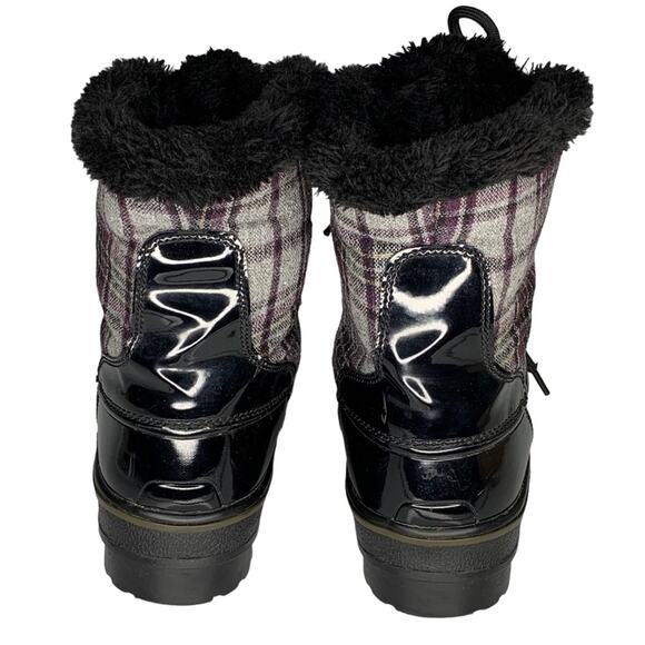 Bass Heritage Collection Winter Snowbird Boots Black Gray Purple Plaid S… - Picture 8 of 16